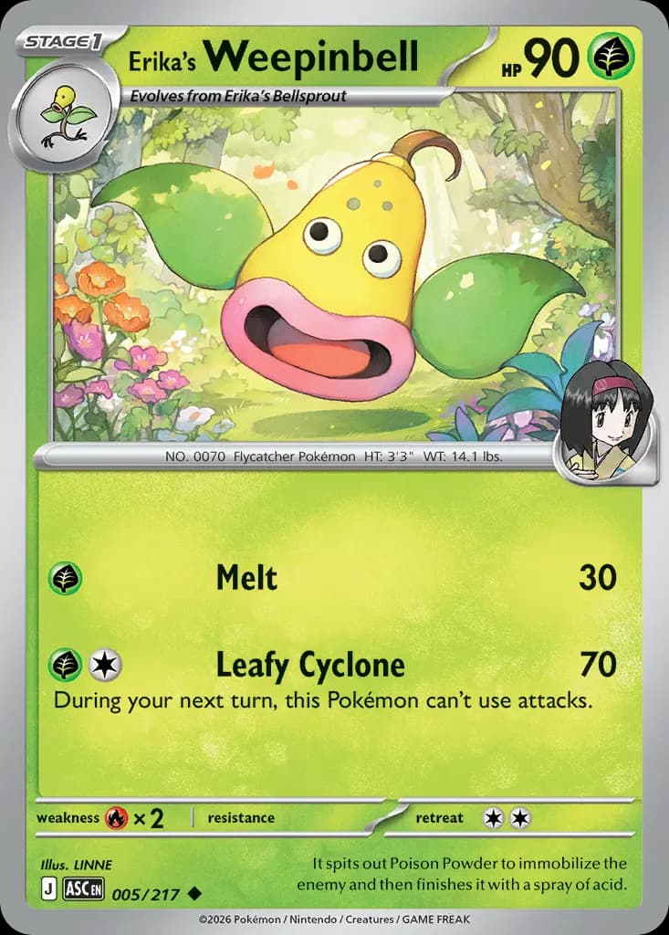 Erika's Weepinbell — Ascended Heroes 5 Pokémon card