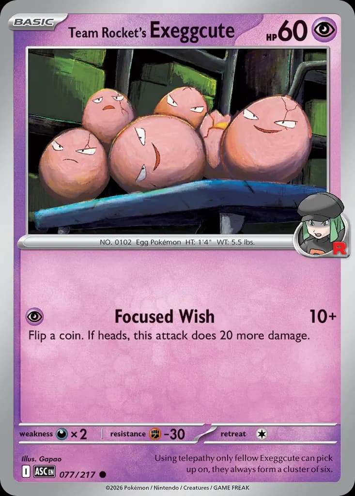 Team Rocket's Exeggcute — Ascended Heroes 77 Pokémon card