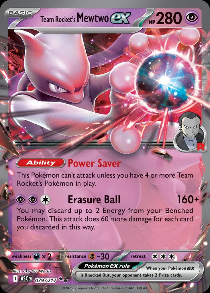Team Rocket's Mewtwo ex — Ascended Heroes 79 Pokémon card