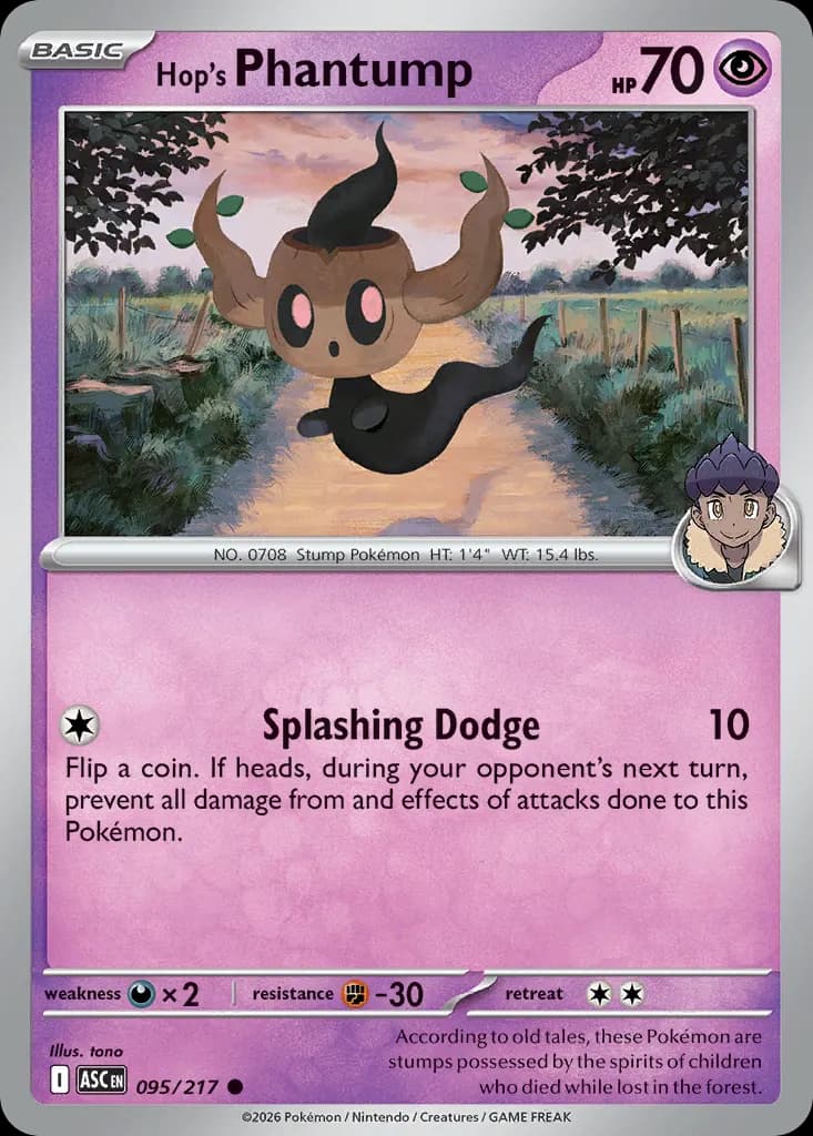 Hop's Phantump — Ascended Heroes 95 Pokémon card