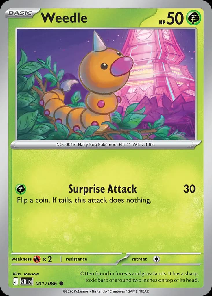 Weedle — Chaos Rising 1 Pokémon card