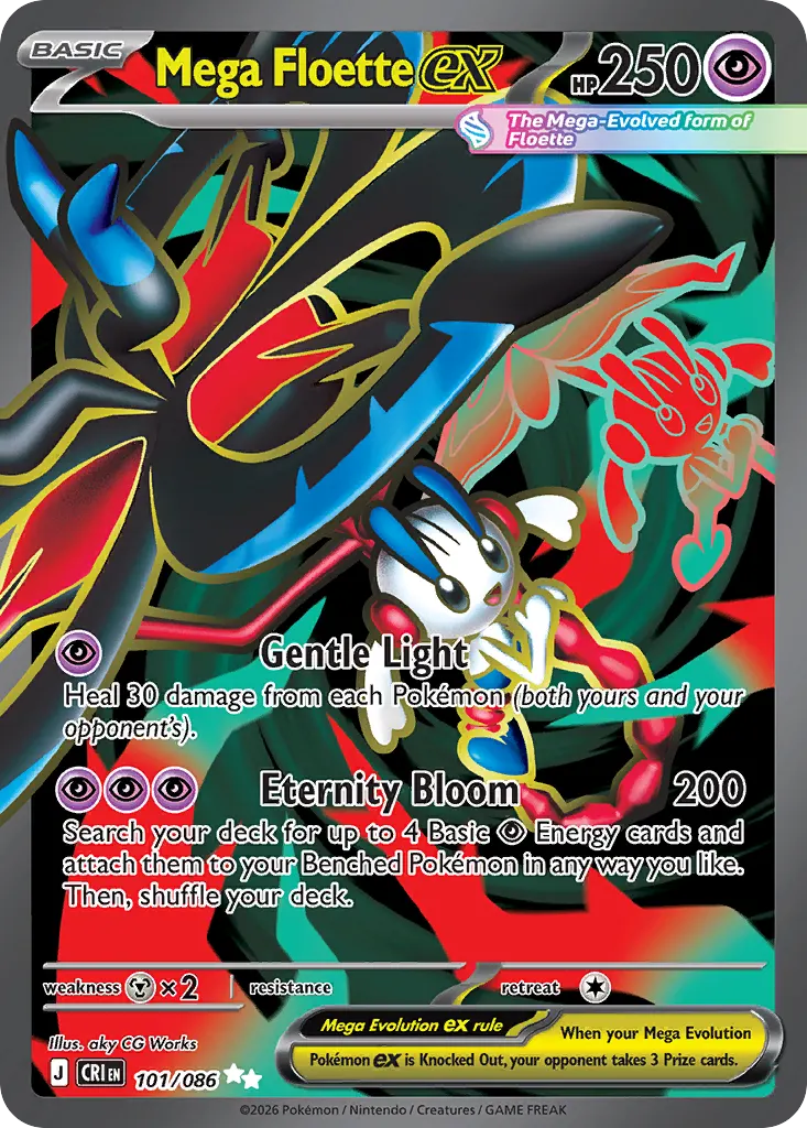 Mega Floette ex — Chaos Rising 101 Pokémon card