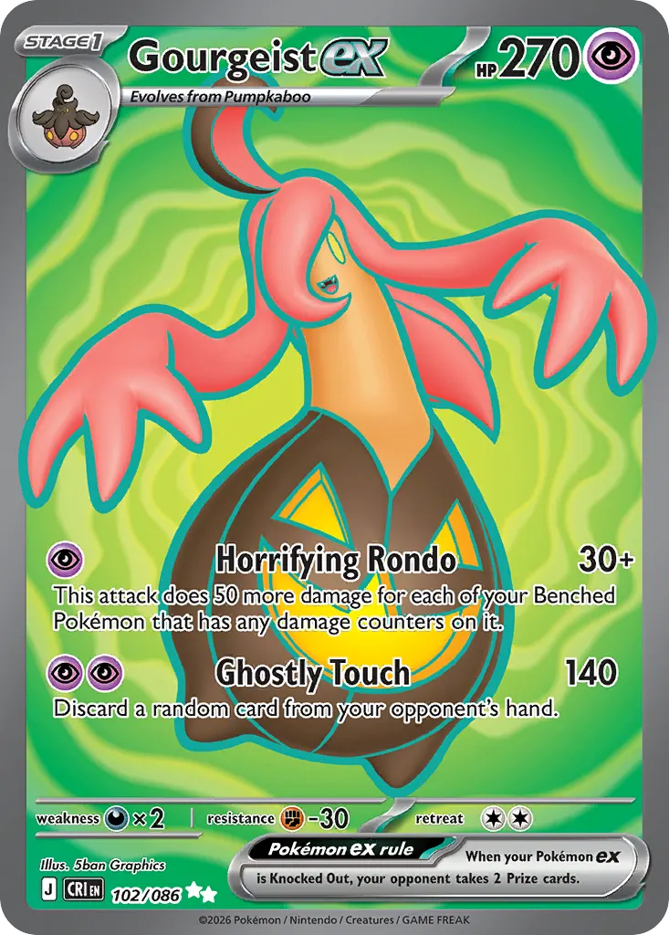 Gourgeist ex — Chaos Rising 102 Pokémon card
