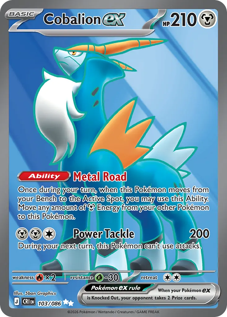 Cobalion ex — Chaos Rising 103 Pokémon card