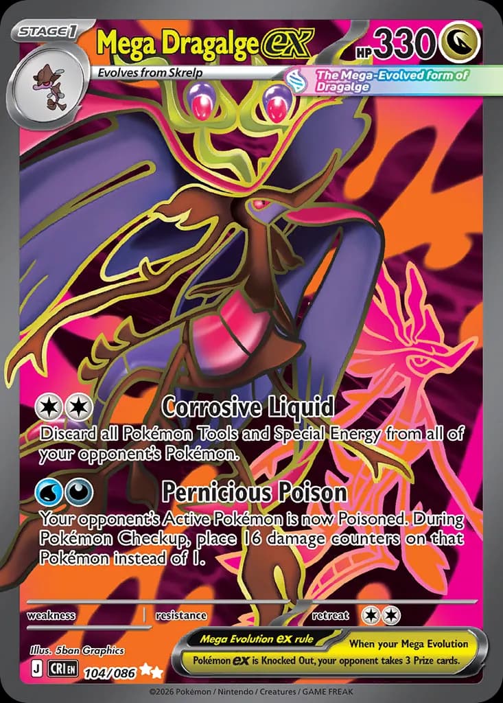 Mega Dragalge ex — Chaos Rising 104 Pokémon card