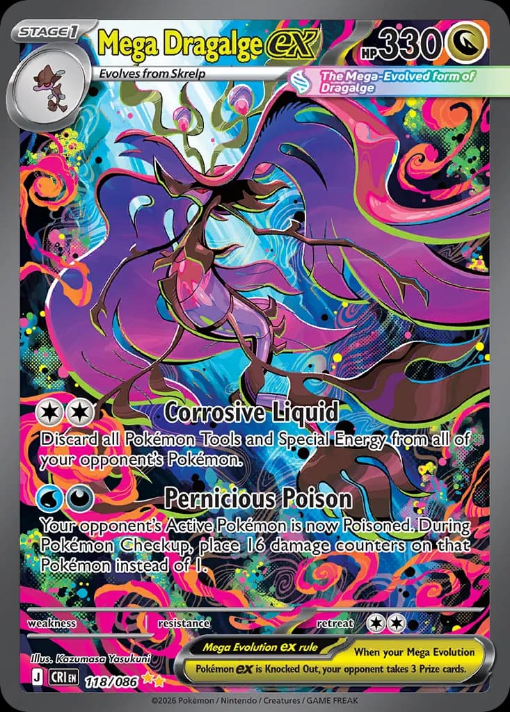 Mega Dragalge ex — Chaos Rising 118 Pokémon card