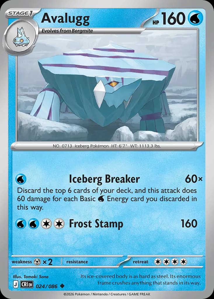 Avalugg — Chaos Rising 24 Pokémon card