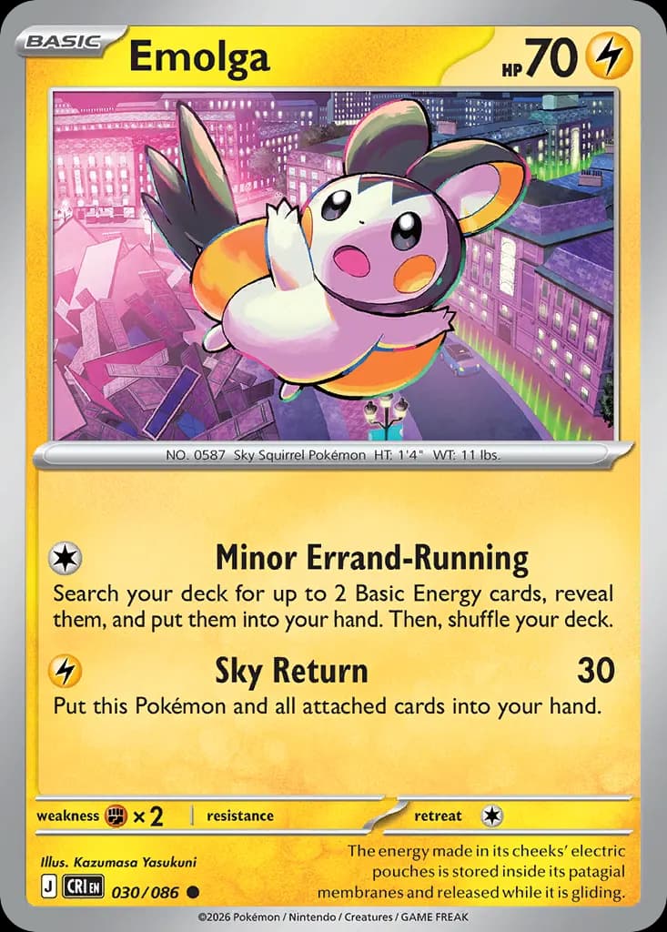 Emolga — Chaos Rising 30 Pokémon card