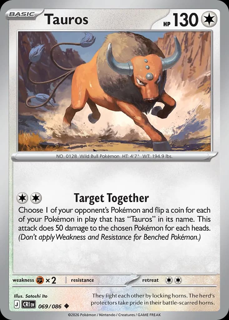 Tauros — Chaos Rising 69 Pokémon card