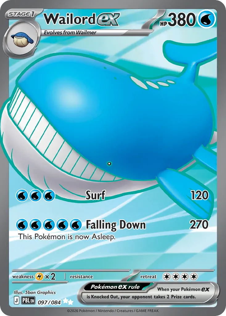 Wailord ex — Pitch Black 97 Pokémon card