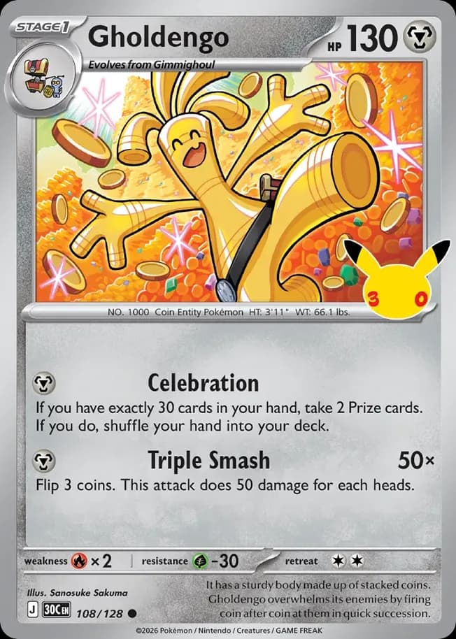 Gholdengo — 30th Celebration 108 Pokémon card