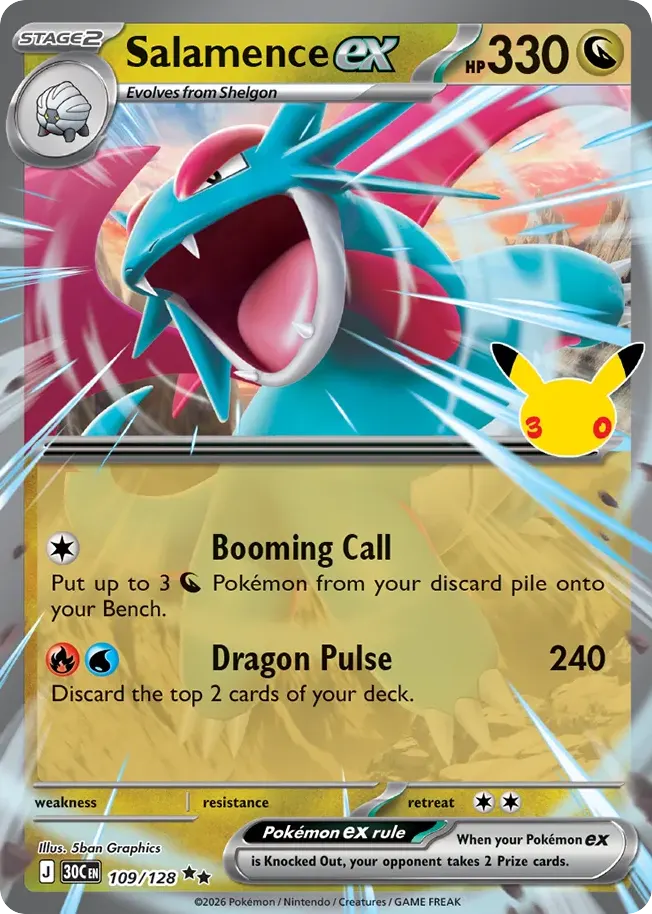 Salamence ex — 30th Celebration 109 Pokémon card