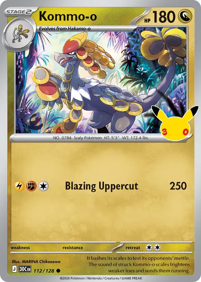 Kommo-o — 30th Celebration 112 Pokémon card