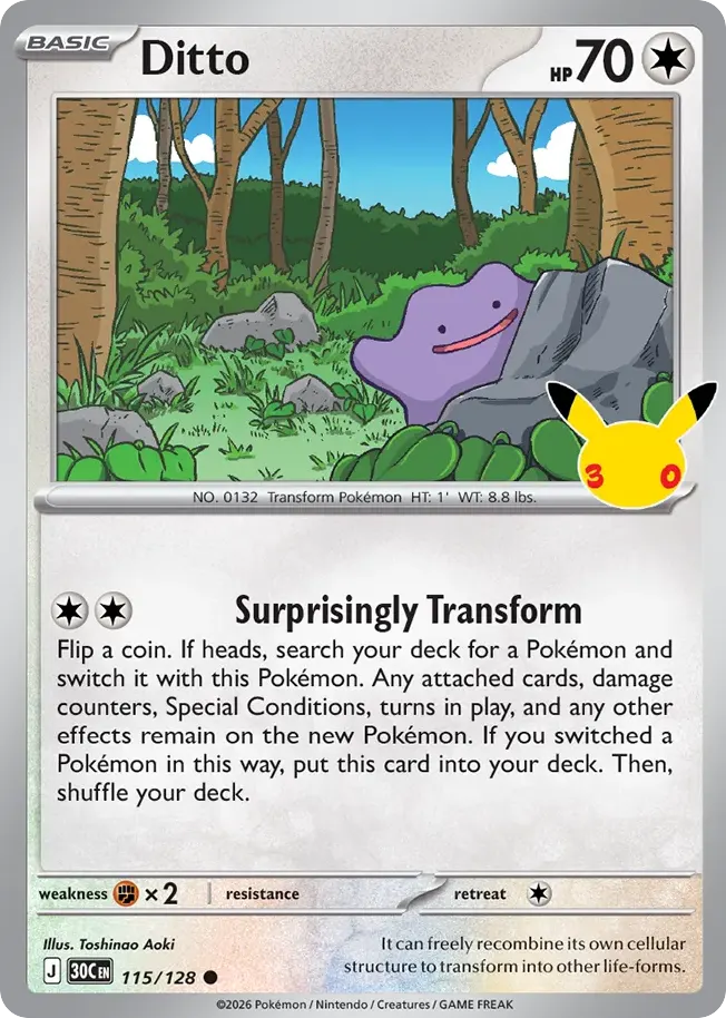 Ditto — 30th Celebration 115 Pokémon card