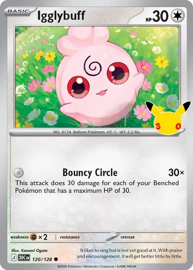 Igglybuff — 30th Celebration 120 Pokémon card