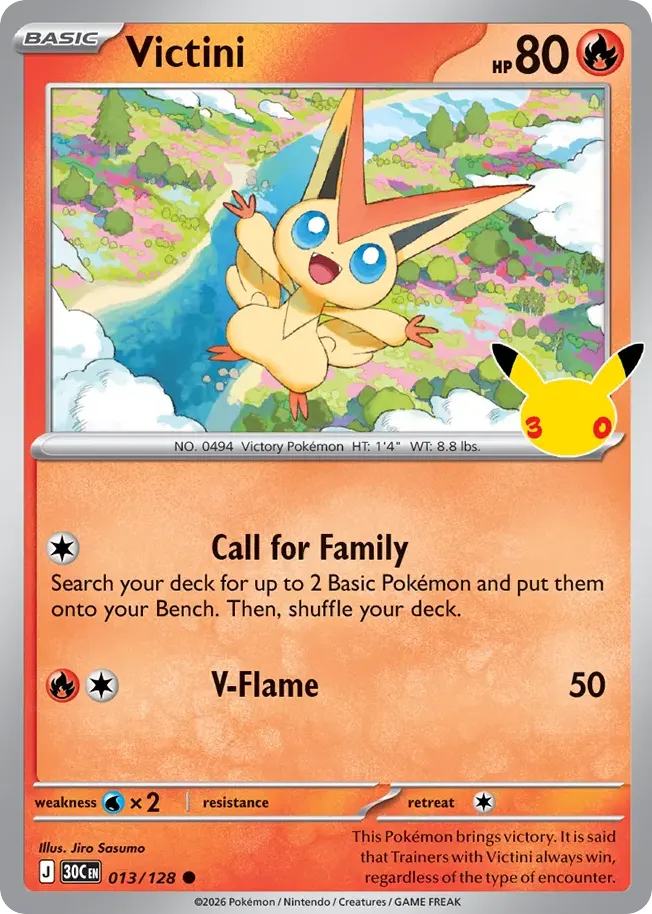 Victini — 30th Celebration 13 Pokémon card