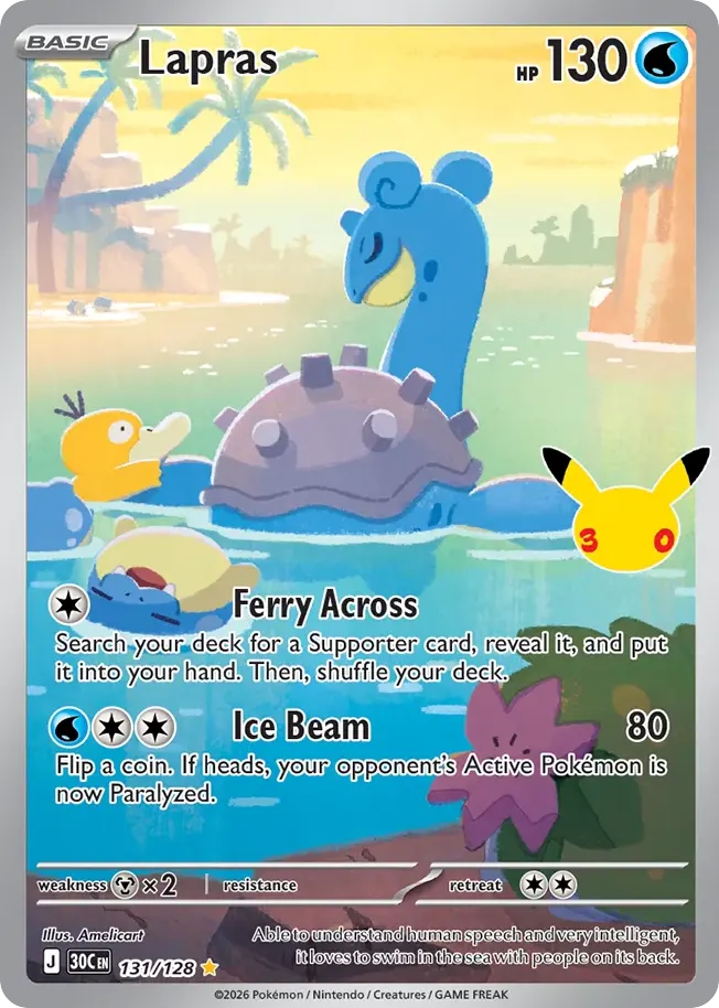 Lapras — 30th Celebration 131 Pokémon card