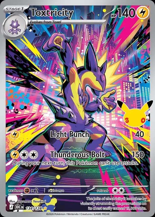 Toxtricity — 30th Celebration 134 Pokémon card
