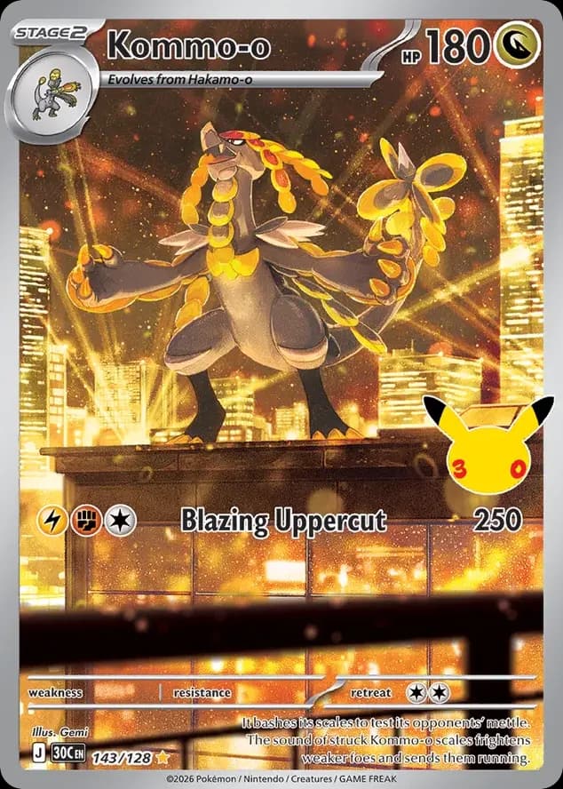 Kommo-o — 30th Celebration 143 Pokémon card