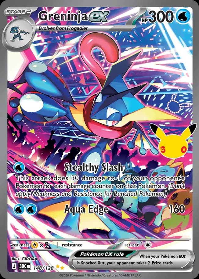 Greninja ex — 30th Celebration 148 Pokémon card