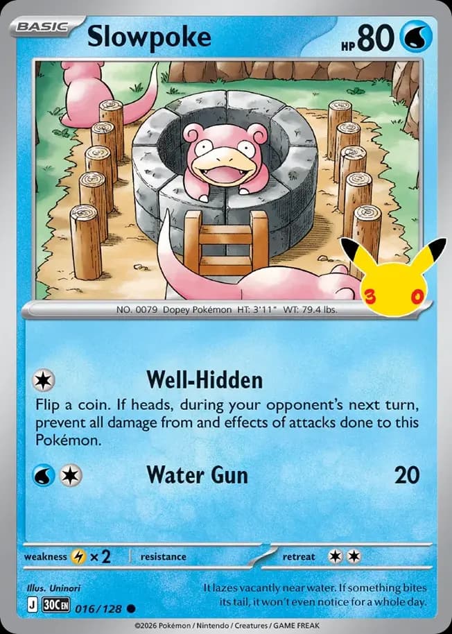 Slowpoke — 30th Celebration 16 Pokémon card