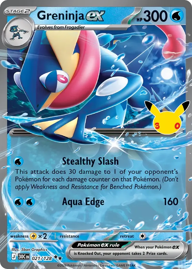 Greninja ex — 30th Celebration 21 Pokémon card
