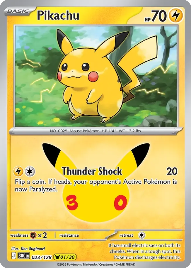 Pikachu — 30th Celebration 23 Pokémon card