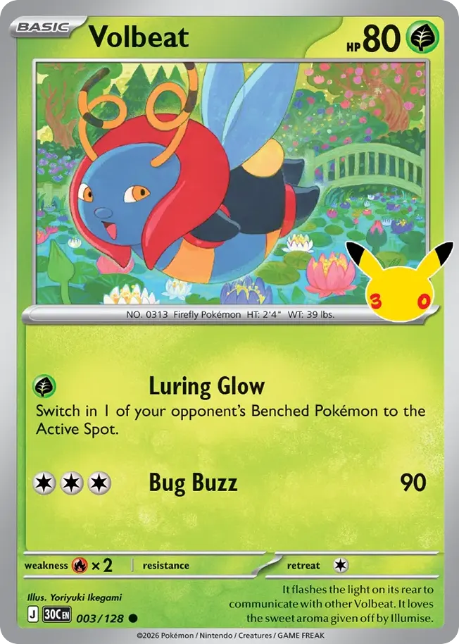 Volbeat — 30th Celebration 3 Pokémon card