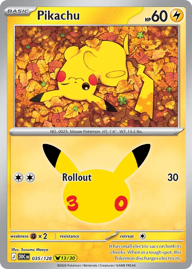 Pikachu — 30th Celebration 35 Pokémon card
