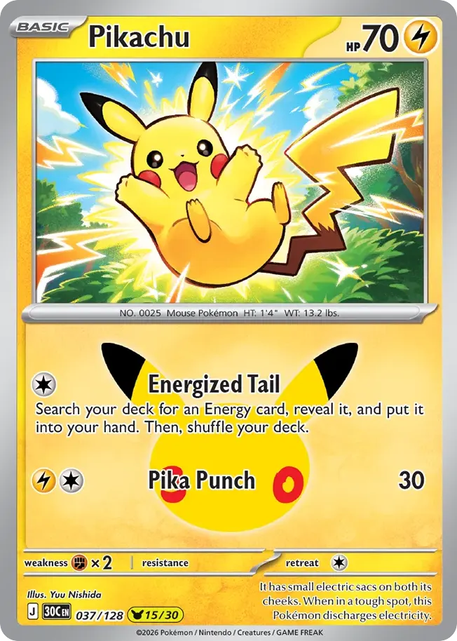 Pikachu — 30th Celebration 37 Pokémon card