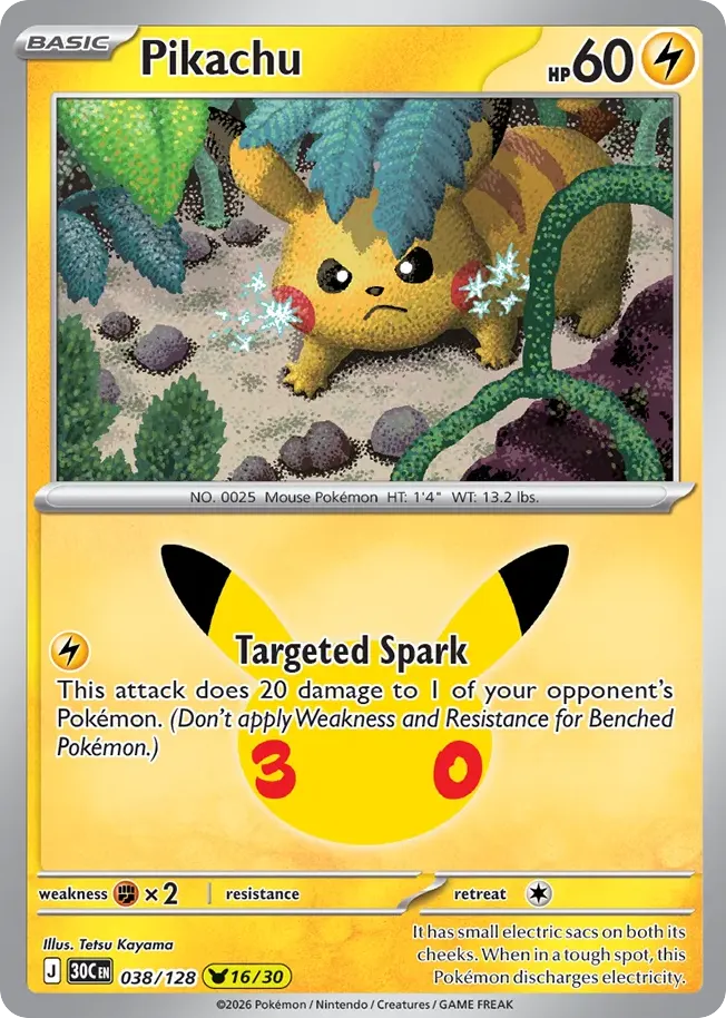 Pikachu — 30th Celebration 38 Pokémon card