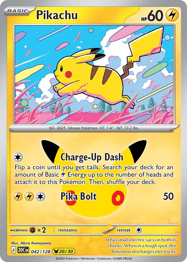 Pikachu — 30th Celebration 42 Pokémon card
