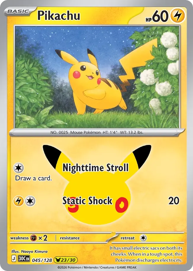 Pikachu — 30th Celebration 45 Pokémon card