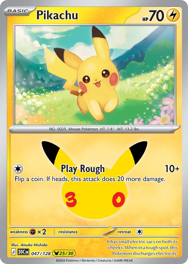 Pikachu — 30th Celebration 47 Pokémon card