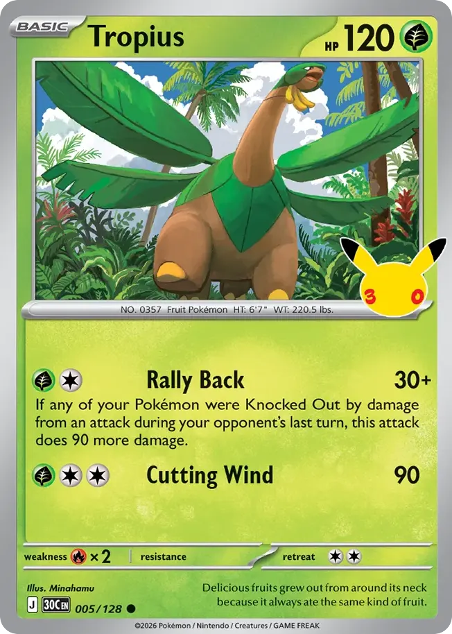 Tropius — 30th Celebration 5 Pokémon card