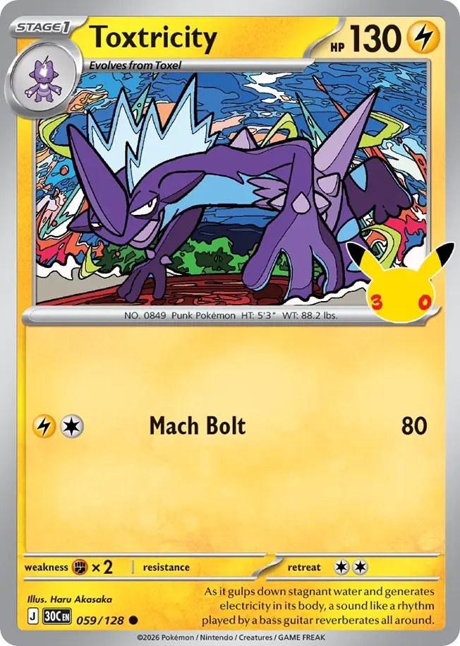 Toxtricity — 30th Celebration 59 Pokémon card