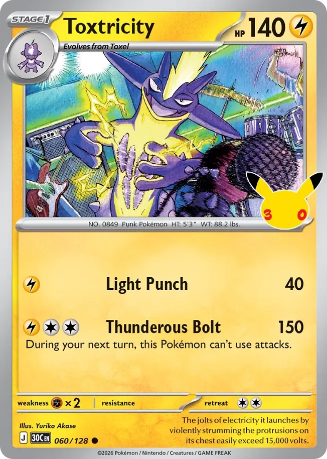 Toxtricity — 30th Celebration 60 Pokémon card