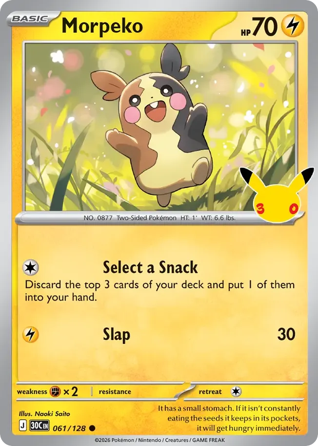 Morpeko — 30th Celebration 61 Pokémon card