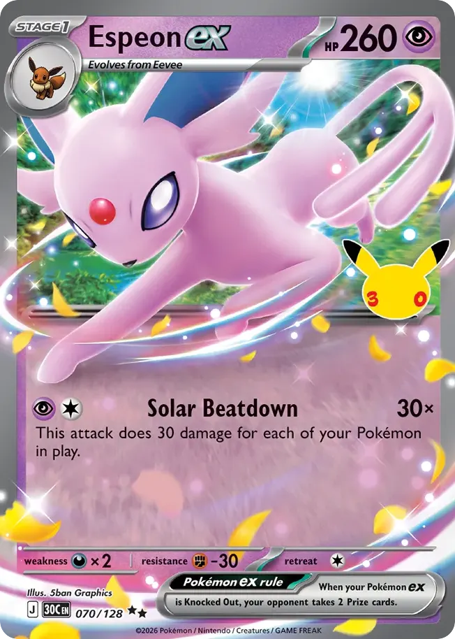 Espeon ex — 30th Celebration 70 Pokémon card