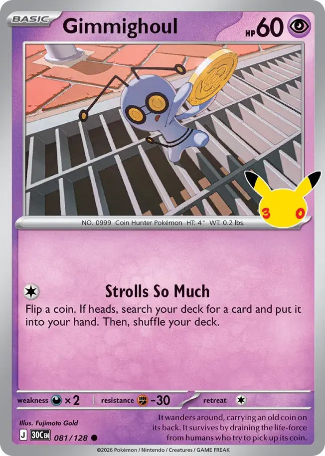 Gimmighoul — 30th Celebration 81 Pokémon card
