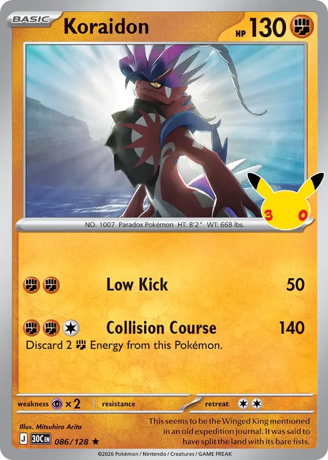 Koraidon — 30th Celebration 86 Pokémon card