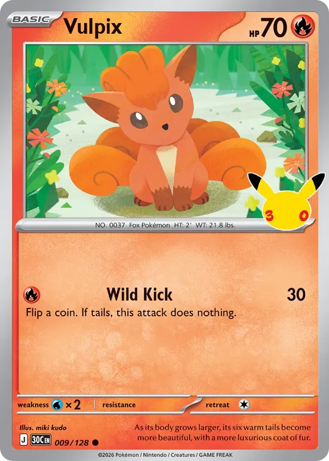 Vulpix — 30th Celebration 9 Pokémon card