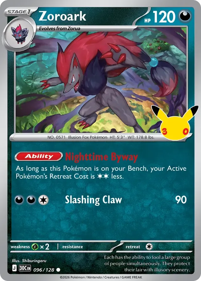 Zoroark — 30th Celebration 96 Pokémon card