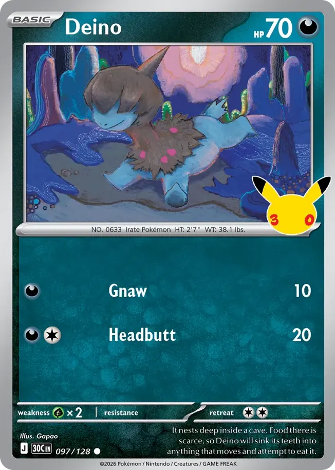 Deino — 30th Celebration 97 Pokémon card