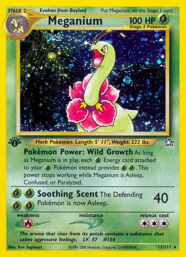 Meganium — Neo Genesis 11 Pokémon card