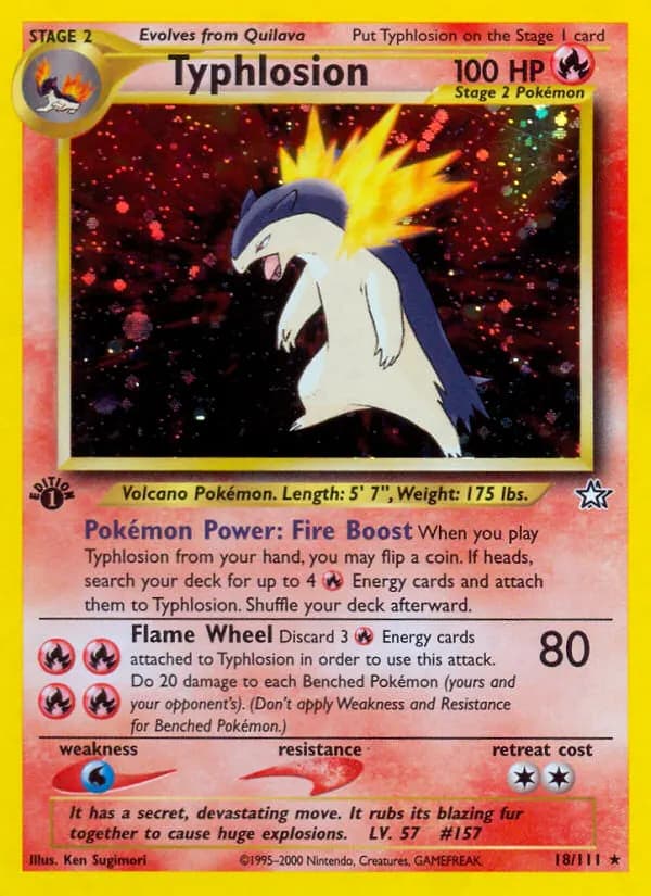 Typhlosion — Neo Genesis 18 Pokémon card