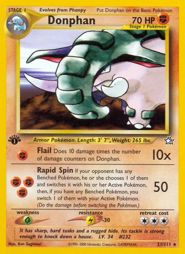 Donphan — Neo Genesis 21 German Pokémon card