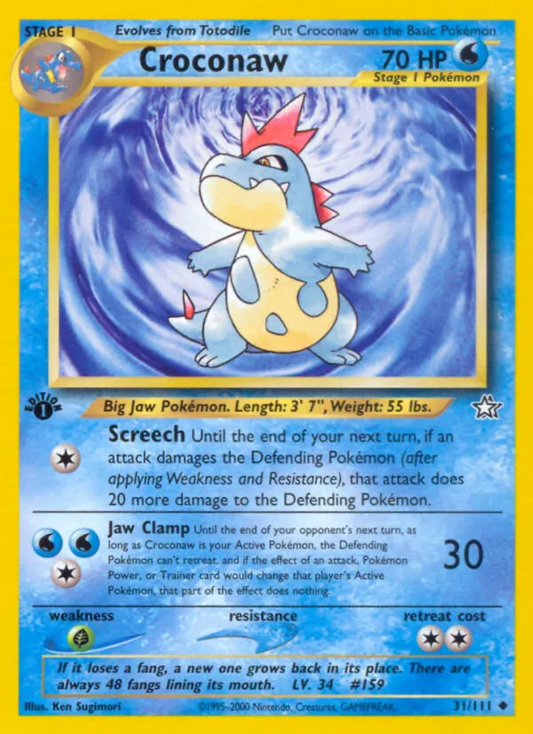 Tyracroc — Neo Genesis 31 German Pokémon card