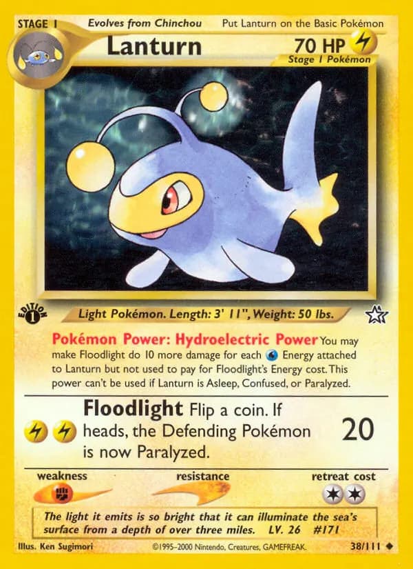 Lanturn — Neo Genesis 38 German Pokémon card