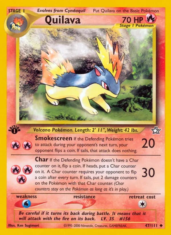 Quilava — Neo Genesis 47 Pokémon card